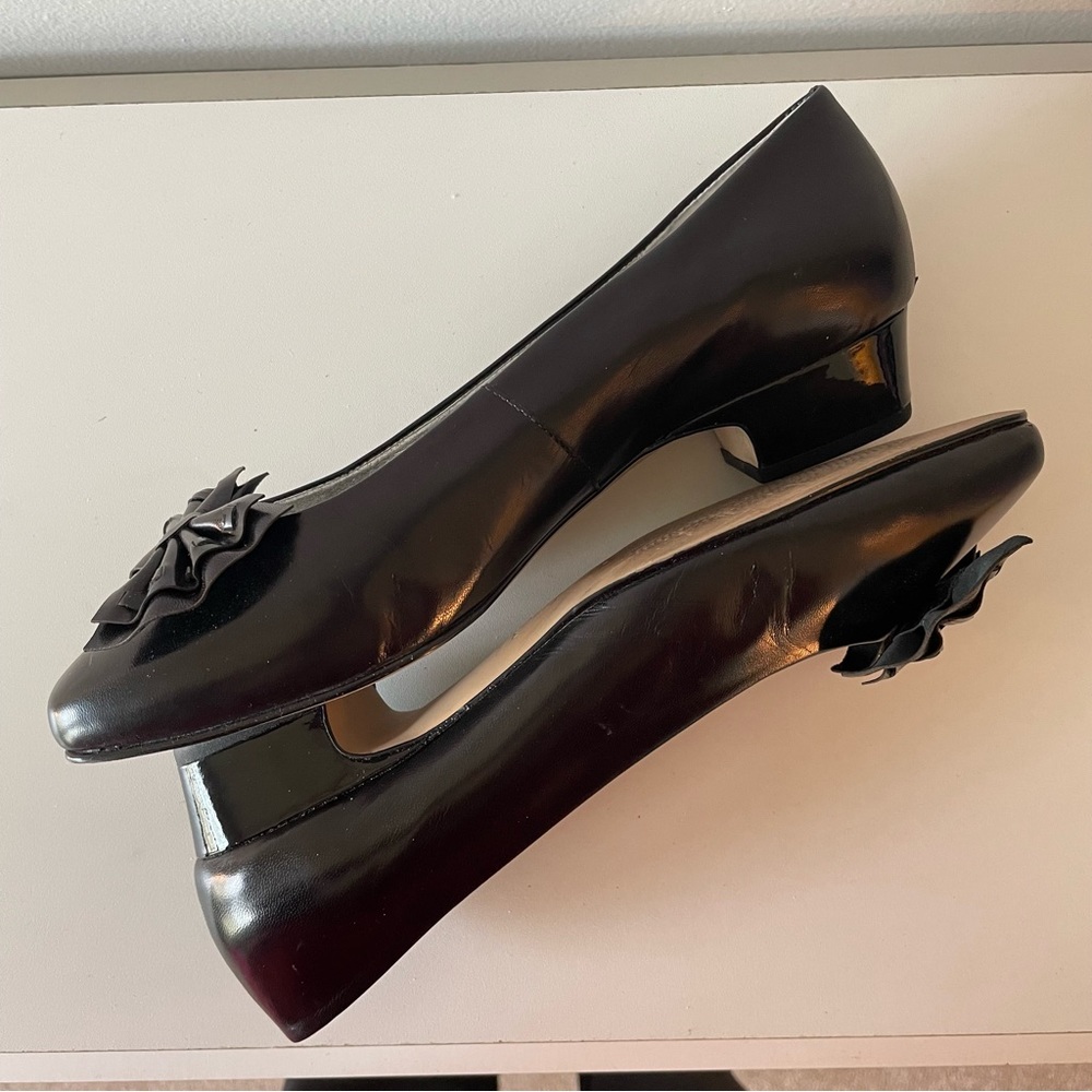 Ros Hommerson “Dante” black slip on Bow Toe dress shoes, 7.5WW